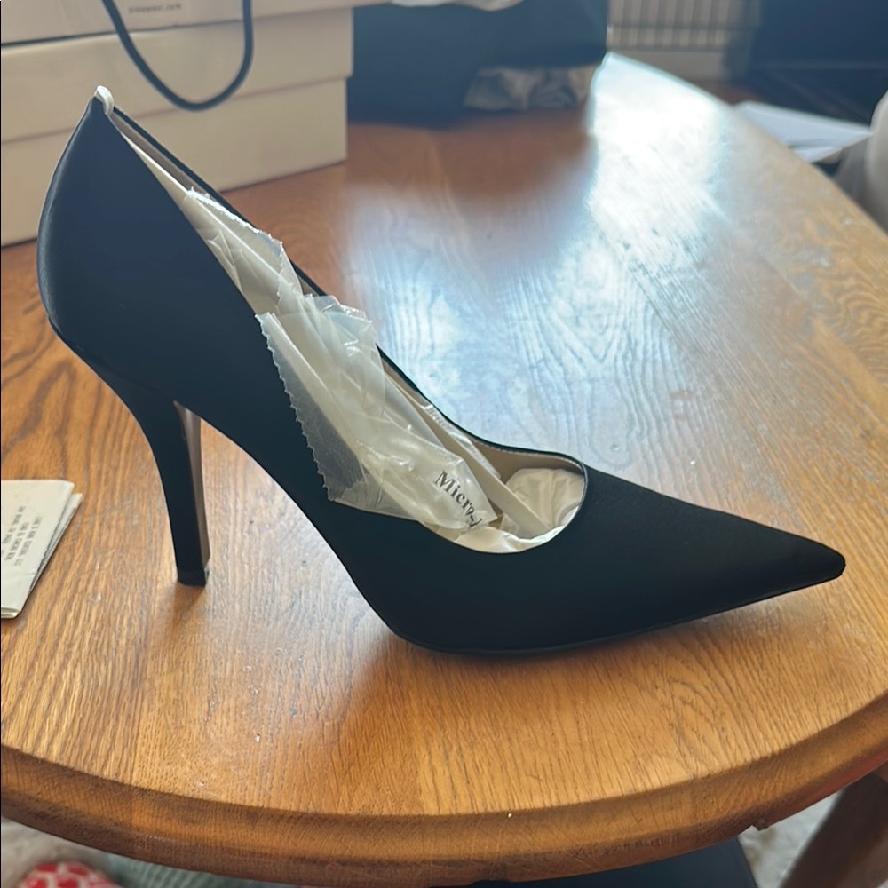 Nine West Black Satin Women's Stiletto Heels